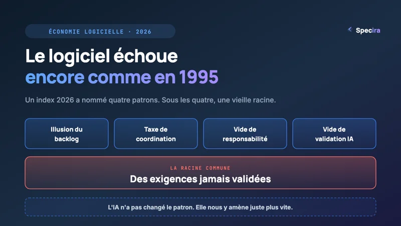Le logiciel &eacute;choue encore comme en 1995. Un index 2026 vient de nommer les patrons.
