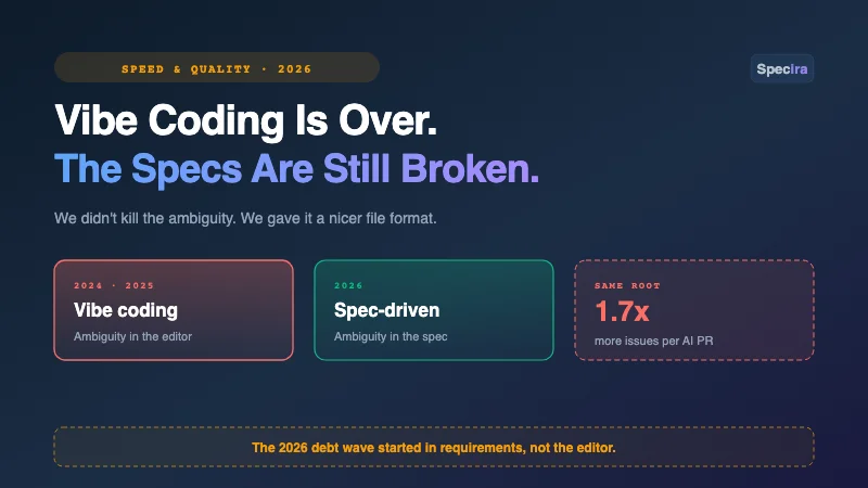 Vibe Coding Is Over. The Specs Are Still Broken.